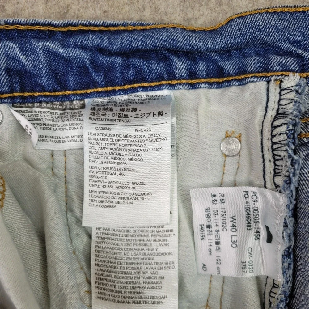 Lot of 2 Levis 505‎ Regular Fit Jeans Mens 40x30 Blue Denim Workwear Cowboy